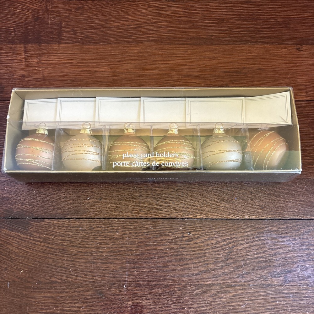 NIB Pier 1 Imports‎ 6 Christmas Thanksgiving Ball  Ornament Place Card Holders